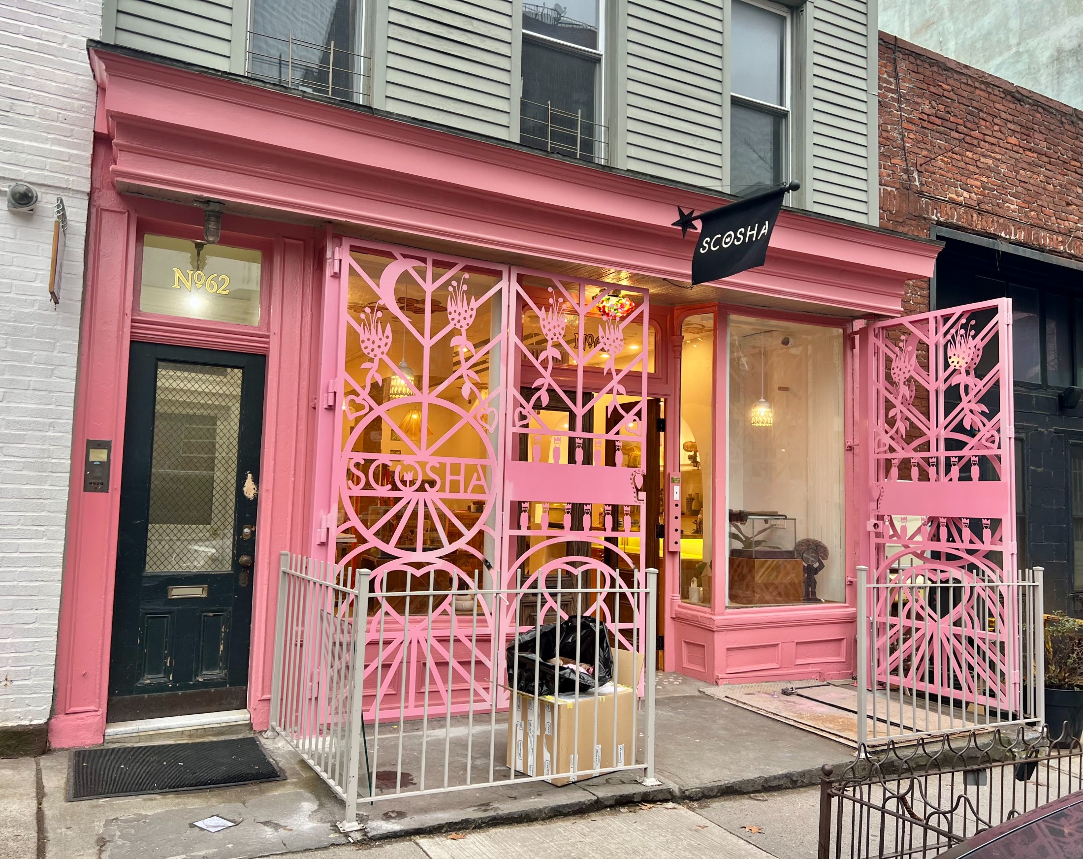 Scosha — Williamsburg jewellery flagship with custom laser-cut steel storefront gates
